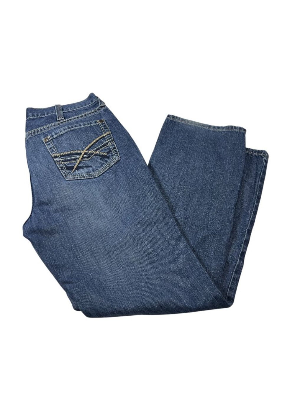 Ariat Mens M5 Straight Leg Blue Denim Jeans Size 36x32 Western Cowboy Stretch